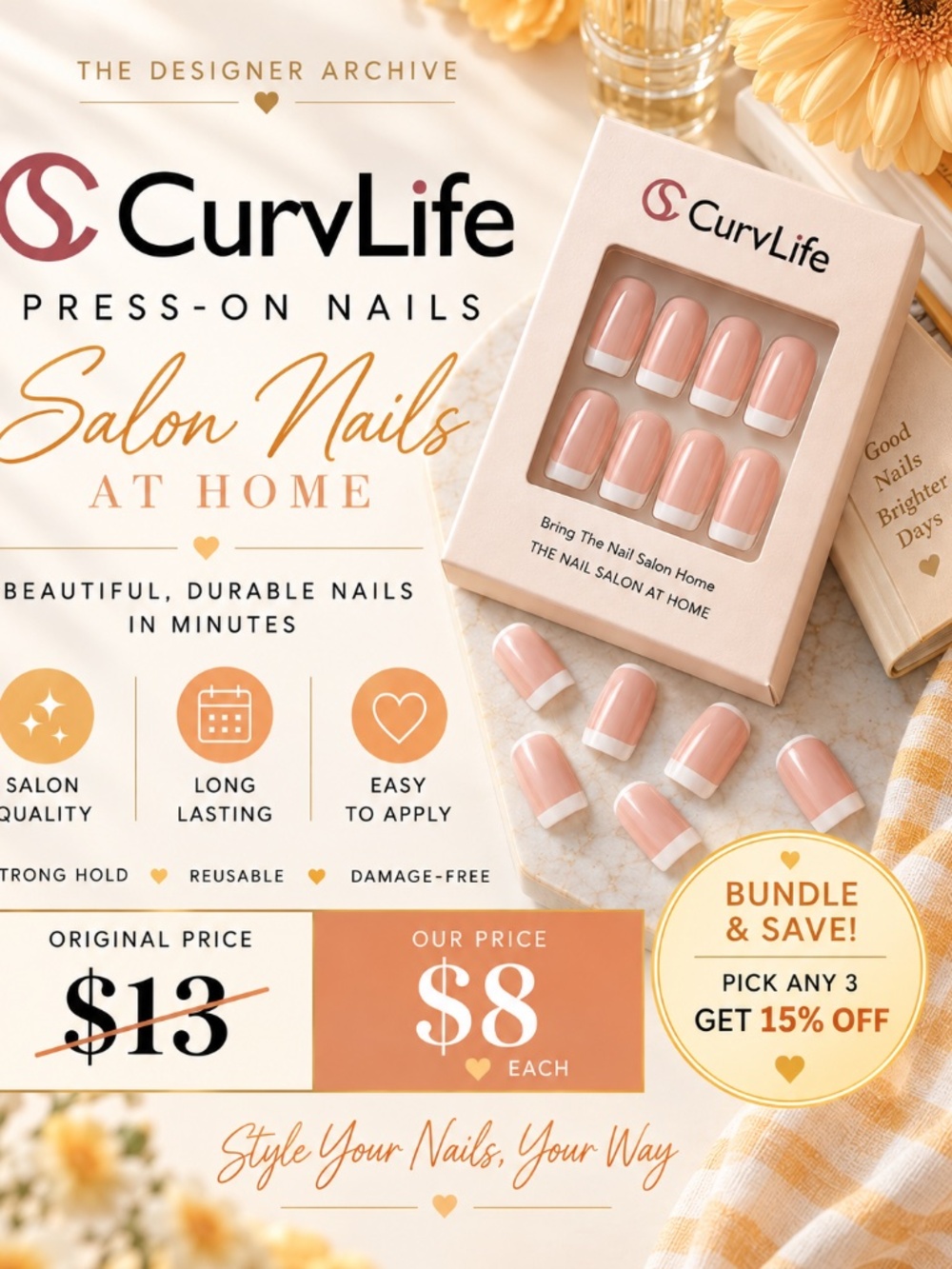 CurvLife Press On Nails Pick your favorite NEW